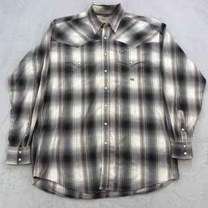 Miller Shirt Mens XL Black White Pearl Snap Button Down Western Yoke Rodeo Plaid